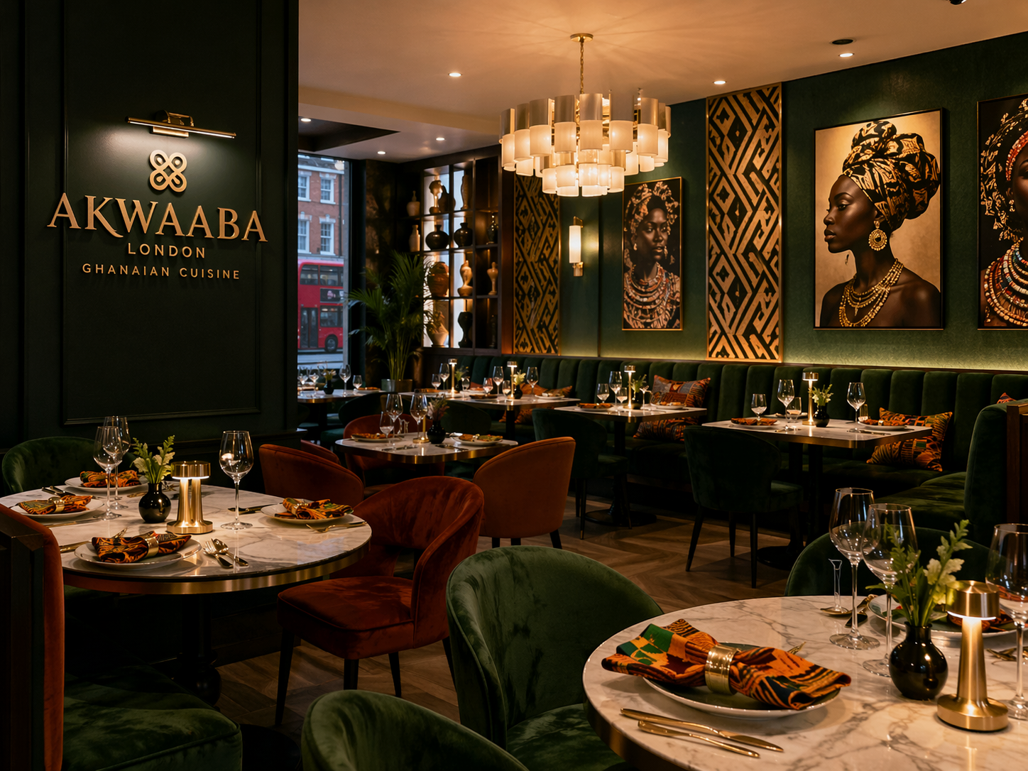 Dining space at Akwaaba House